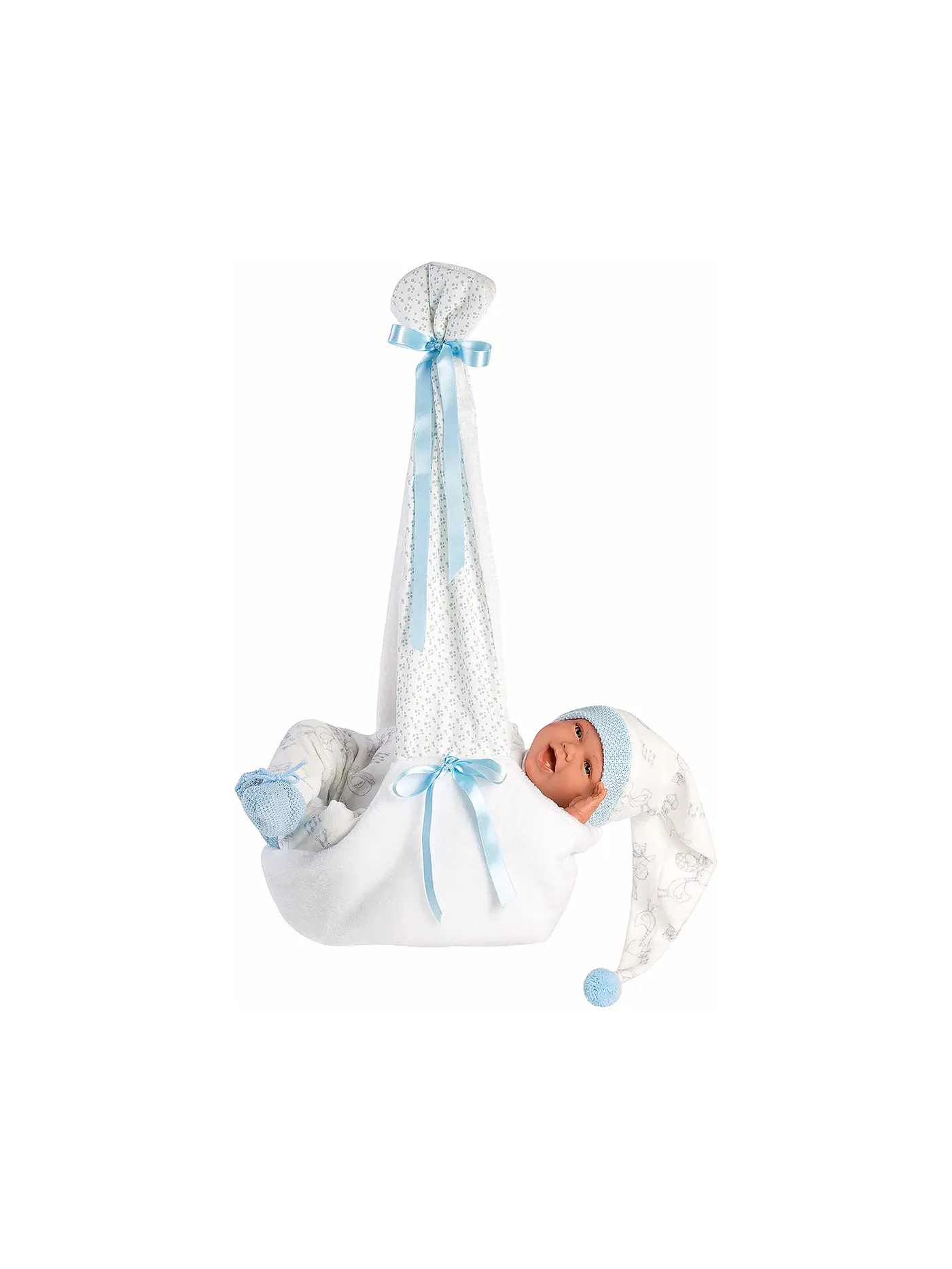 LLORENS | Babypuppe mit Hängewiege blau 42cm | 
